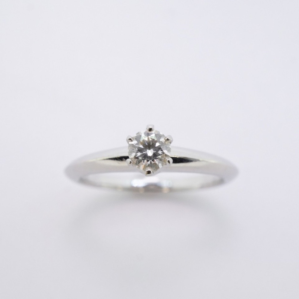 Tiffany & Co. Platinum Diamond Solitaire Ring - 0.23 Ct. Certificate & Box Sz. 5 - Picture 7 of 14